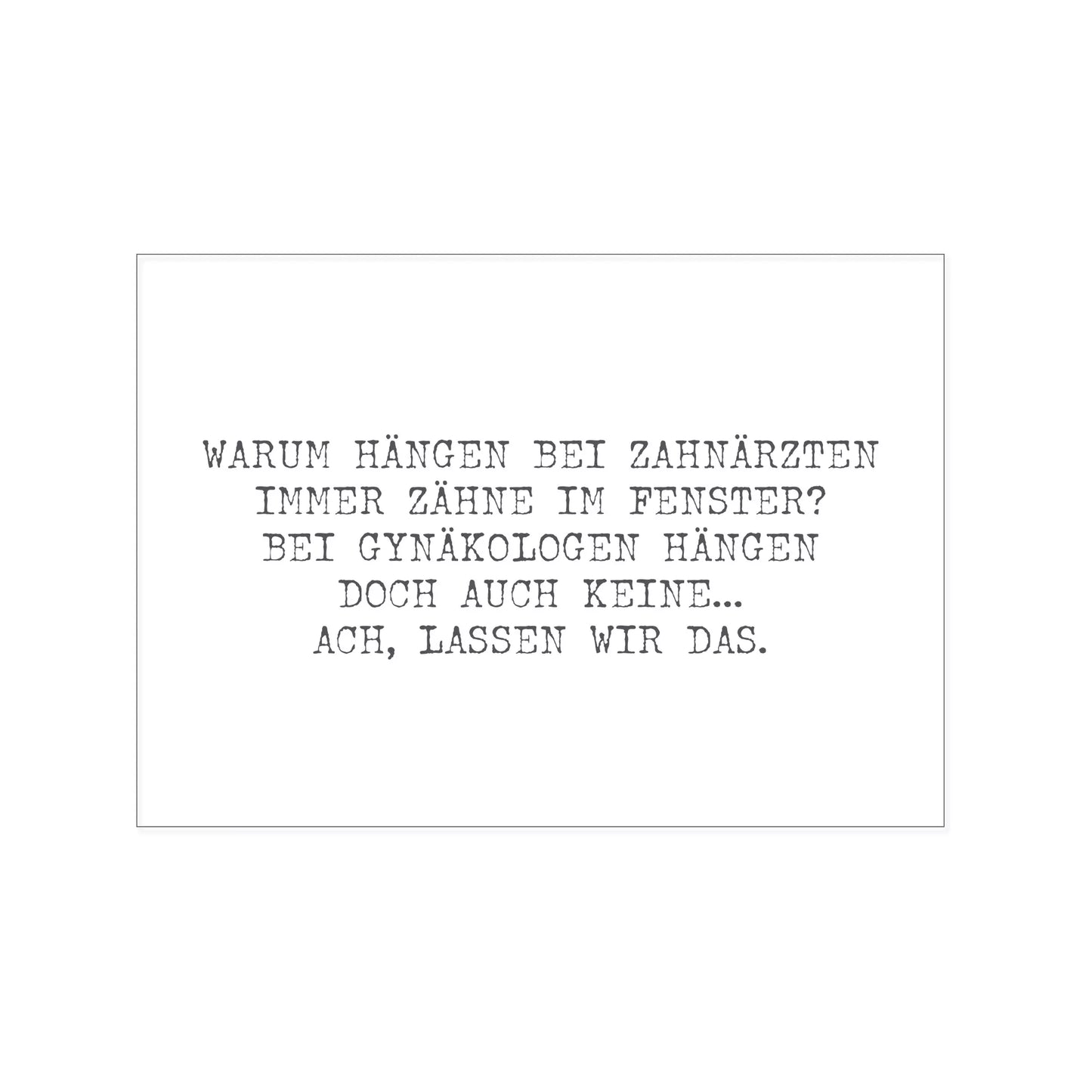 postkarte zahnarzt vs. gynäkologe