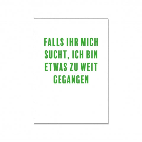 postkarte zu weit