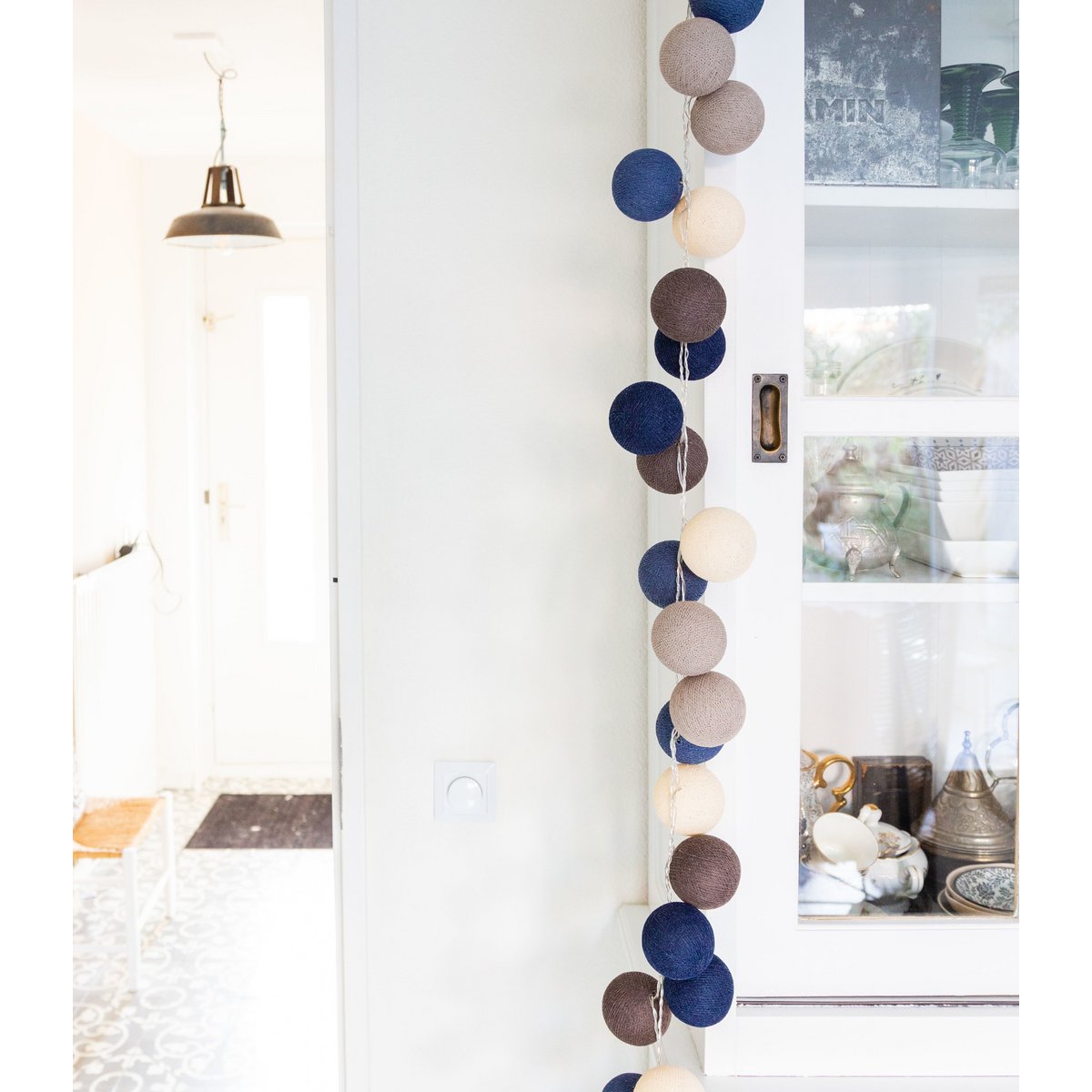 lichterkette 20 kugeln indoor steel blue