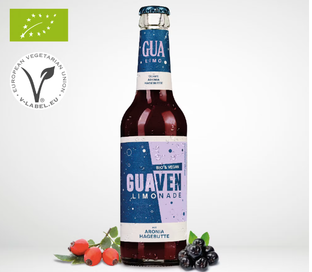 guavenlimonade mit aronia & hagebutte