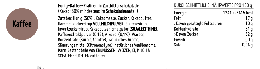 herr biene honigpralinen kaffee