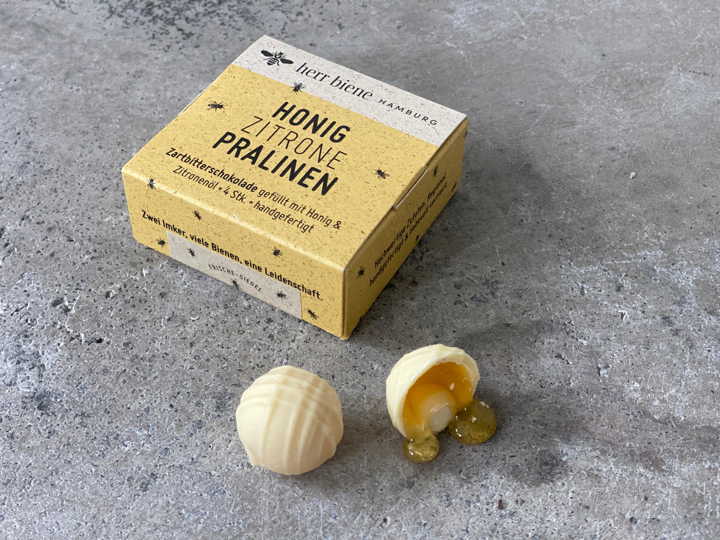 herr biene honigpralinen zitrone (weiße schokolade)