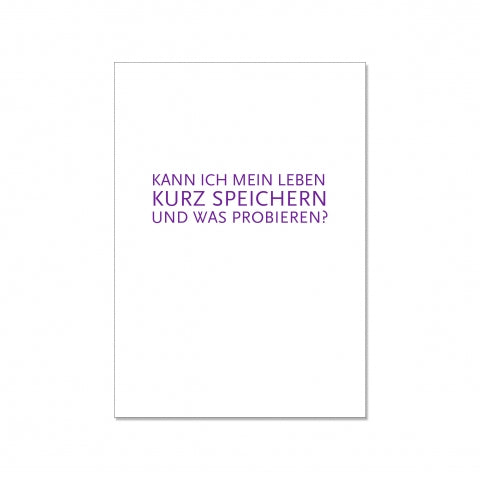 postkarte kurz speichern?