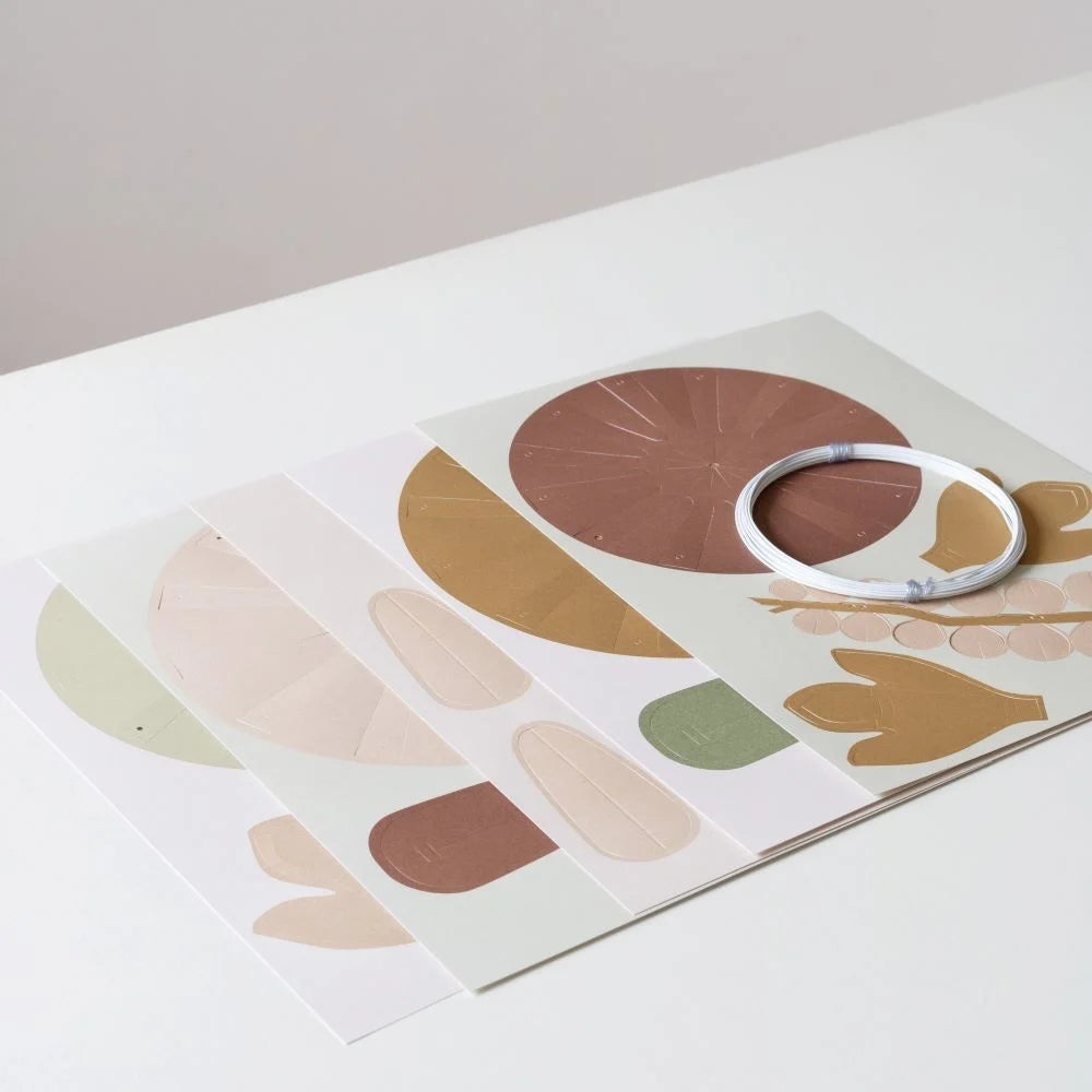 bastelset naturfarbene blumen