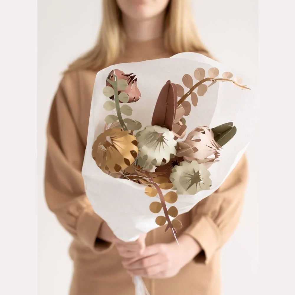 bastelset naturfarbene blumen