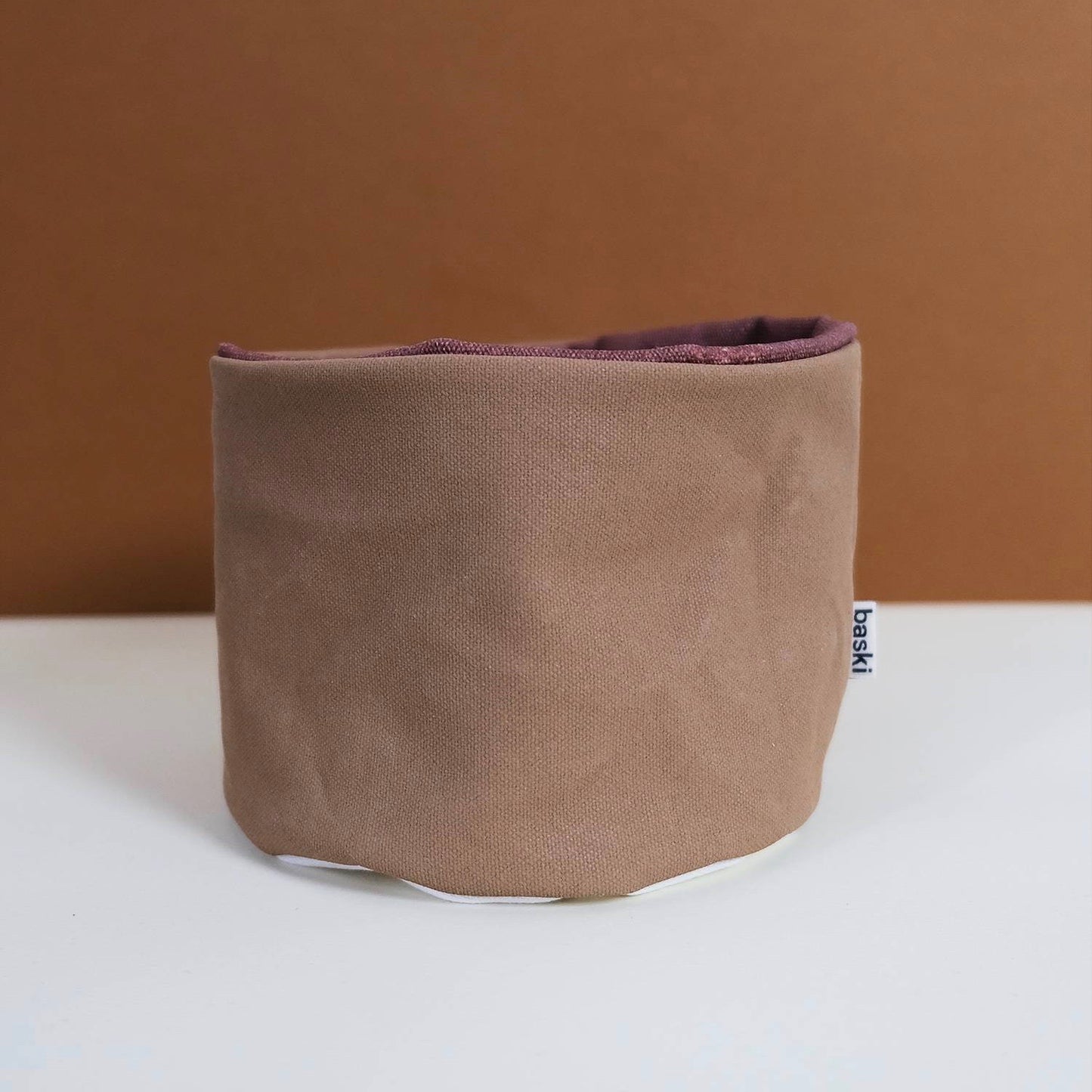 brauner übertopf/utensilo aus 100% bio baumwolle