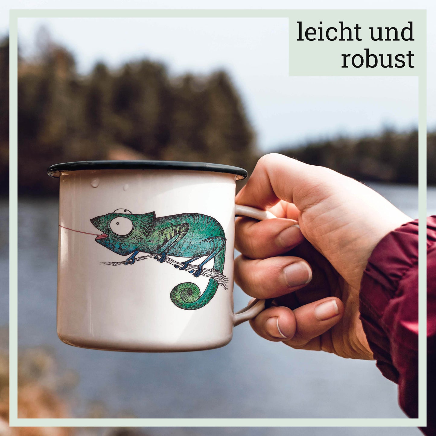 emailletasse fliegenfänger