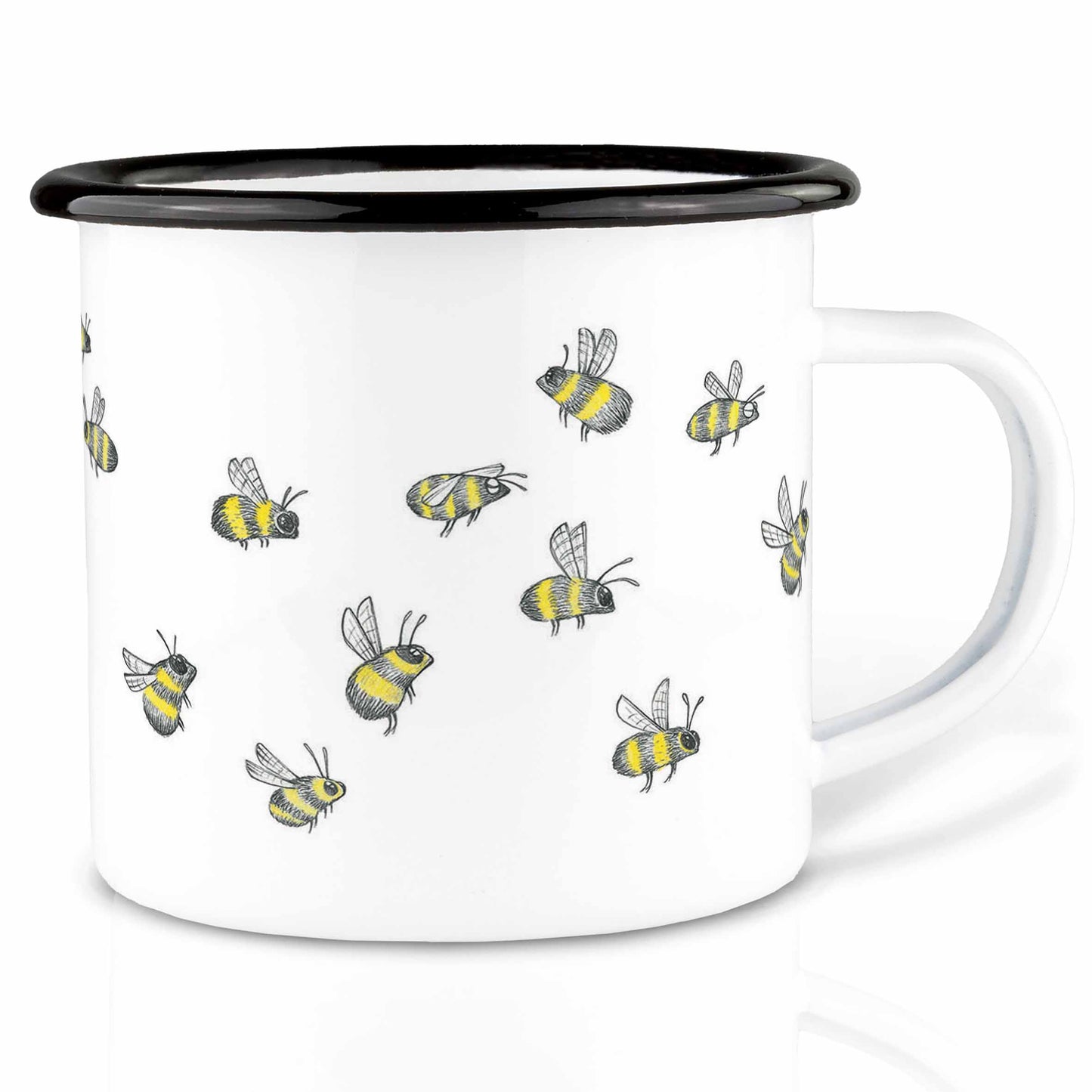 emailletasse bienenschwarm