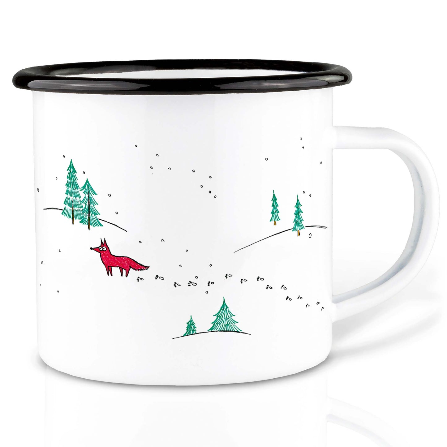 emailletasse winterfüchse