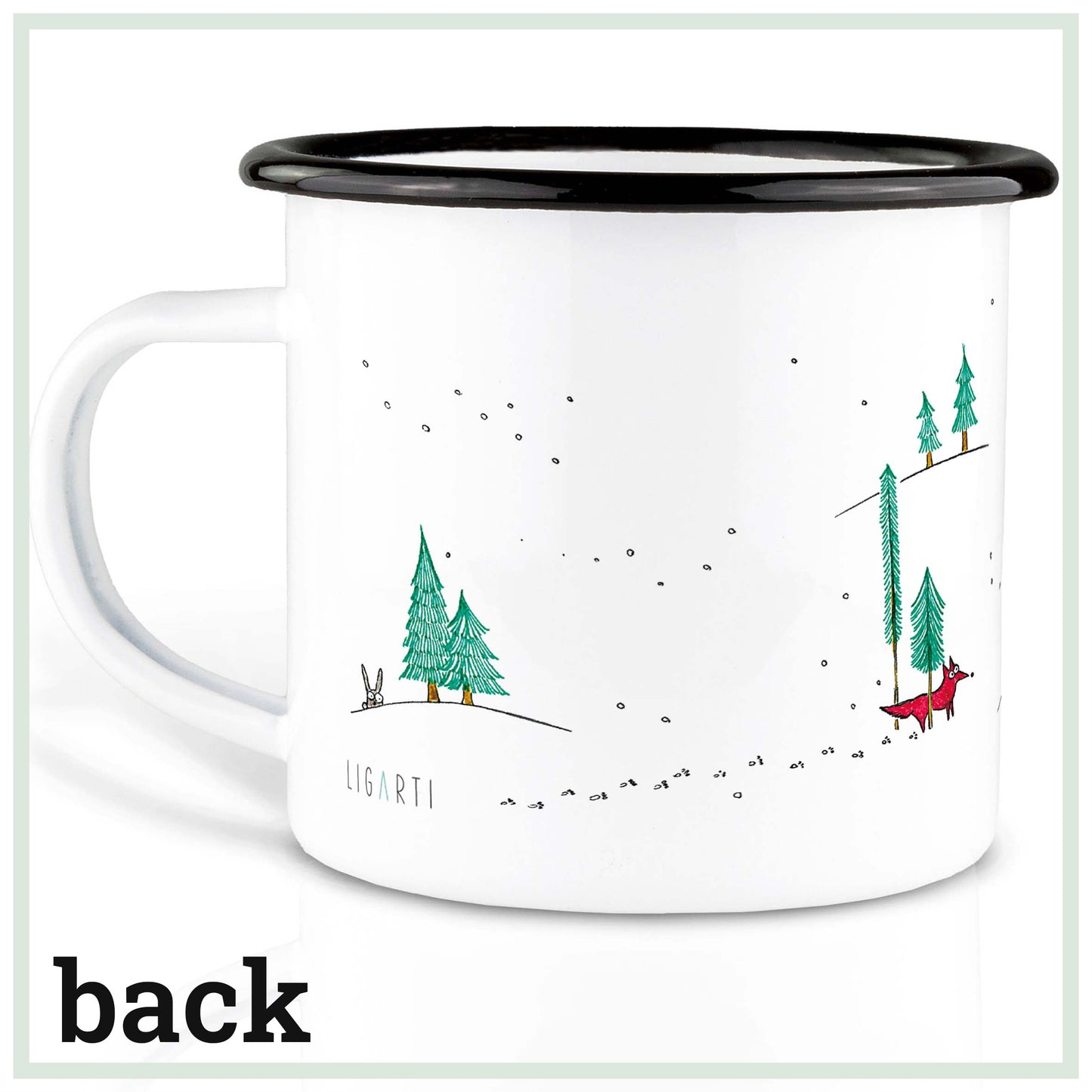 emailletasse winterfüchse