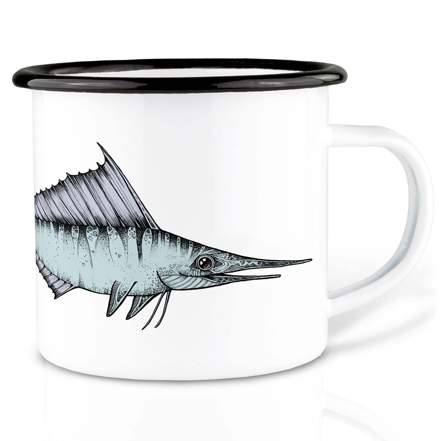 emailletasse schwertfisch
