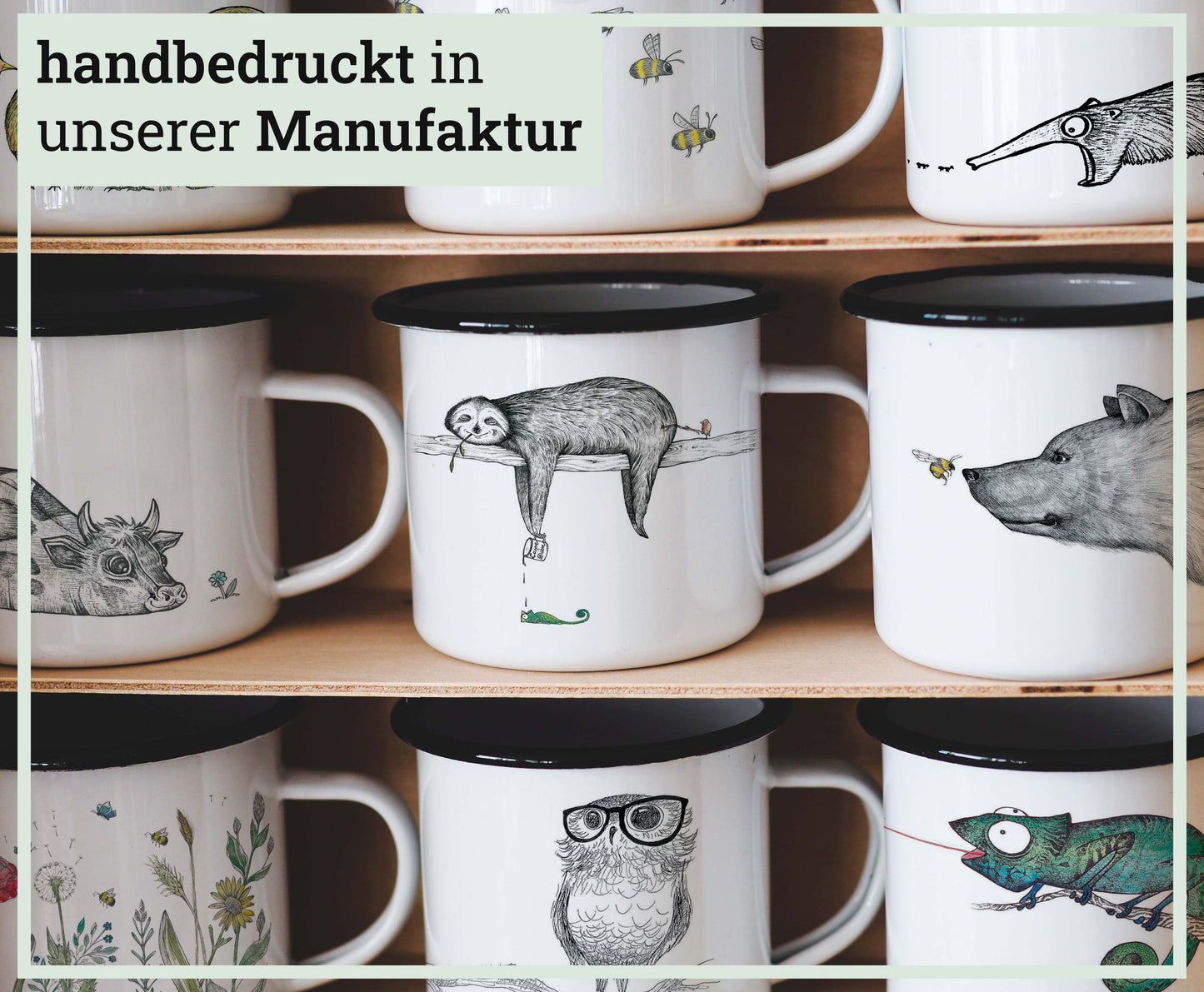 emailletasse winterfüchse