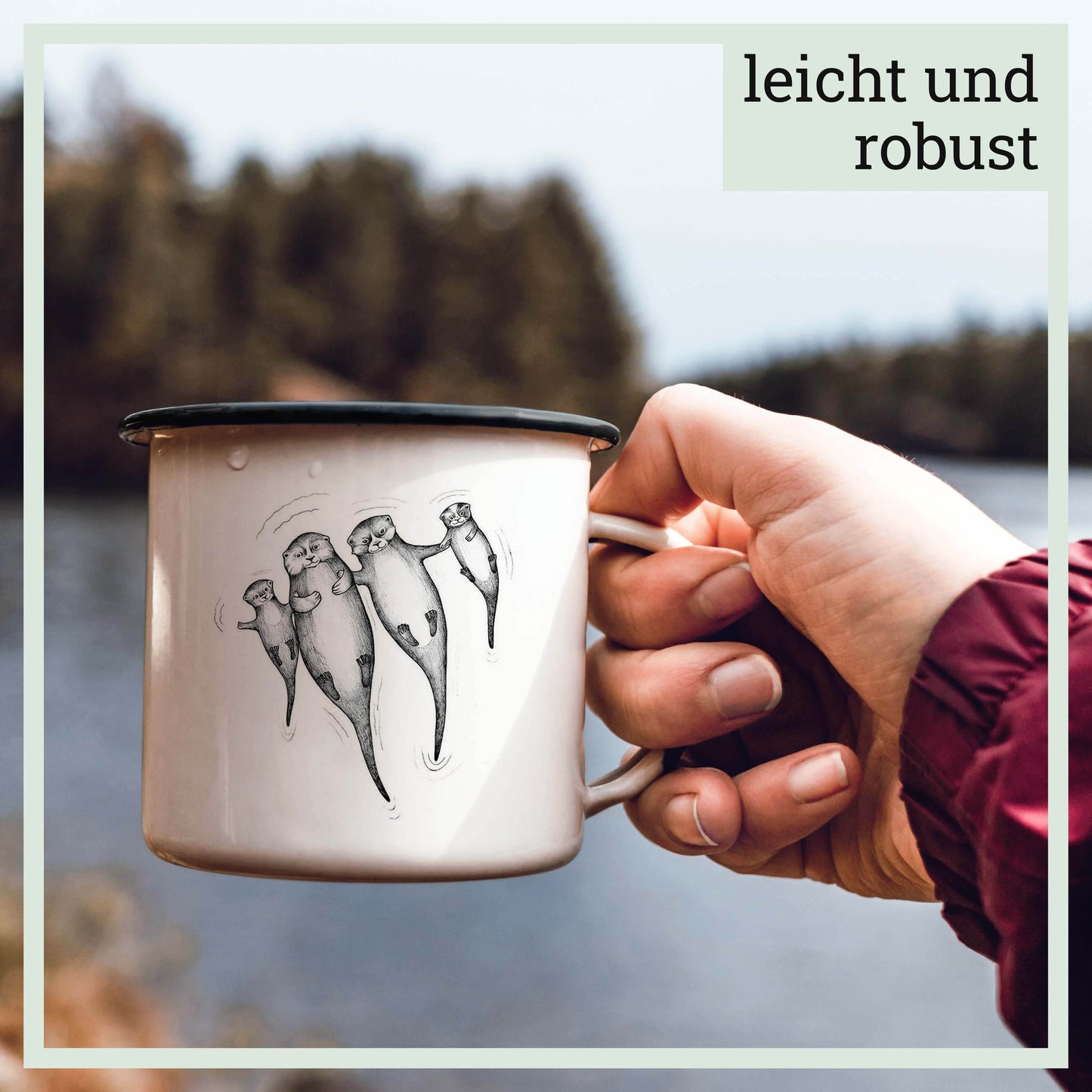 emailletasse die otters