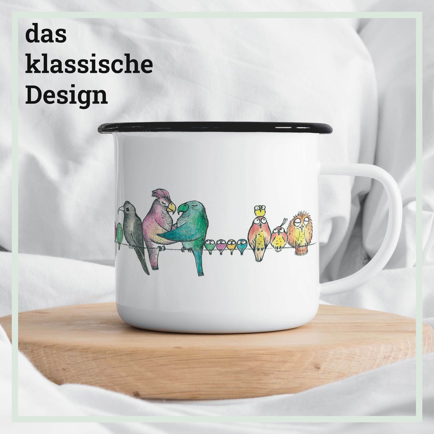 emailletasse vogelparade