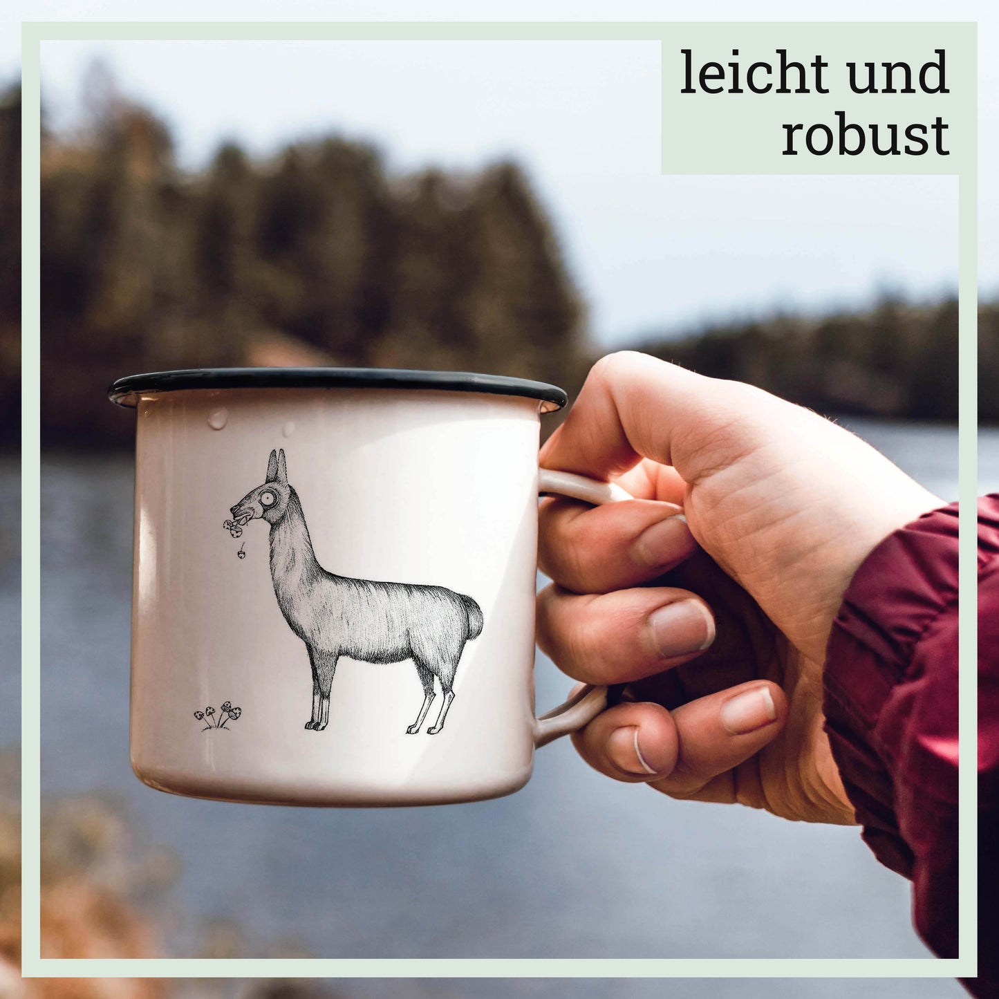 emailletasse lama