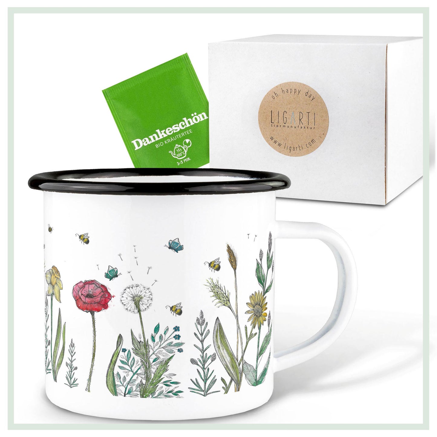 emailletasse blumenwiese