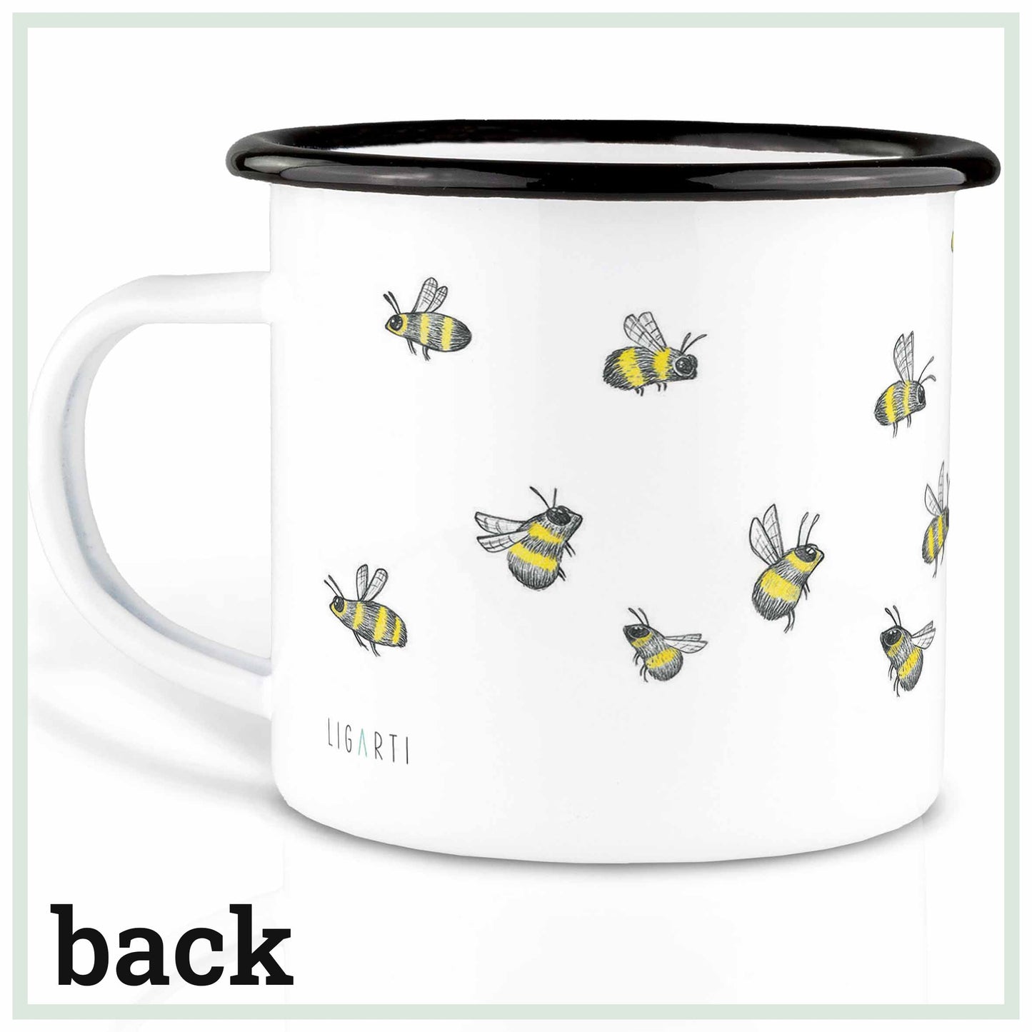 emailletasse bienenschwarm
