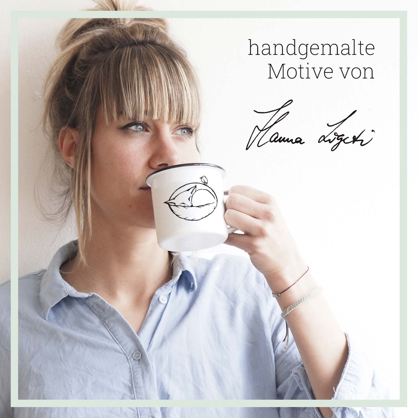 emailletasse winterfüchse