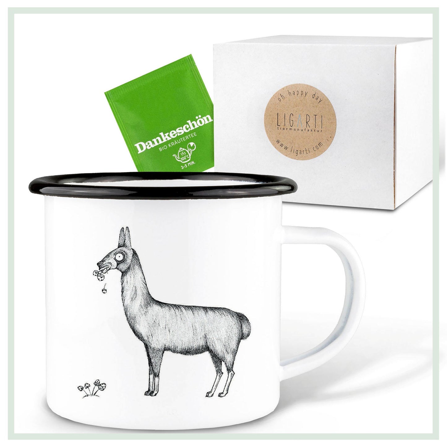 emailletasse lama