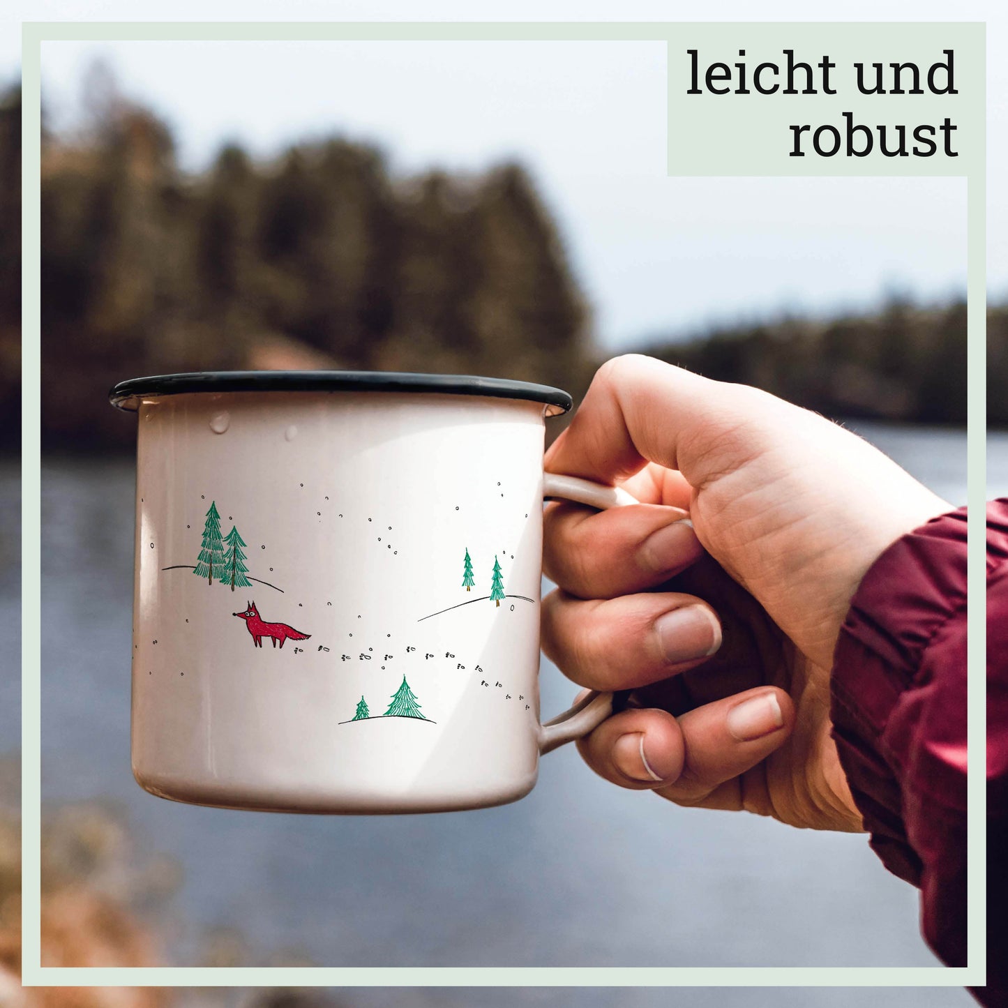 emailletasse winterfüchse