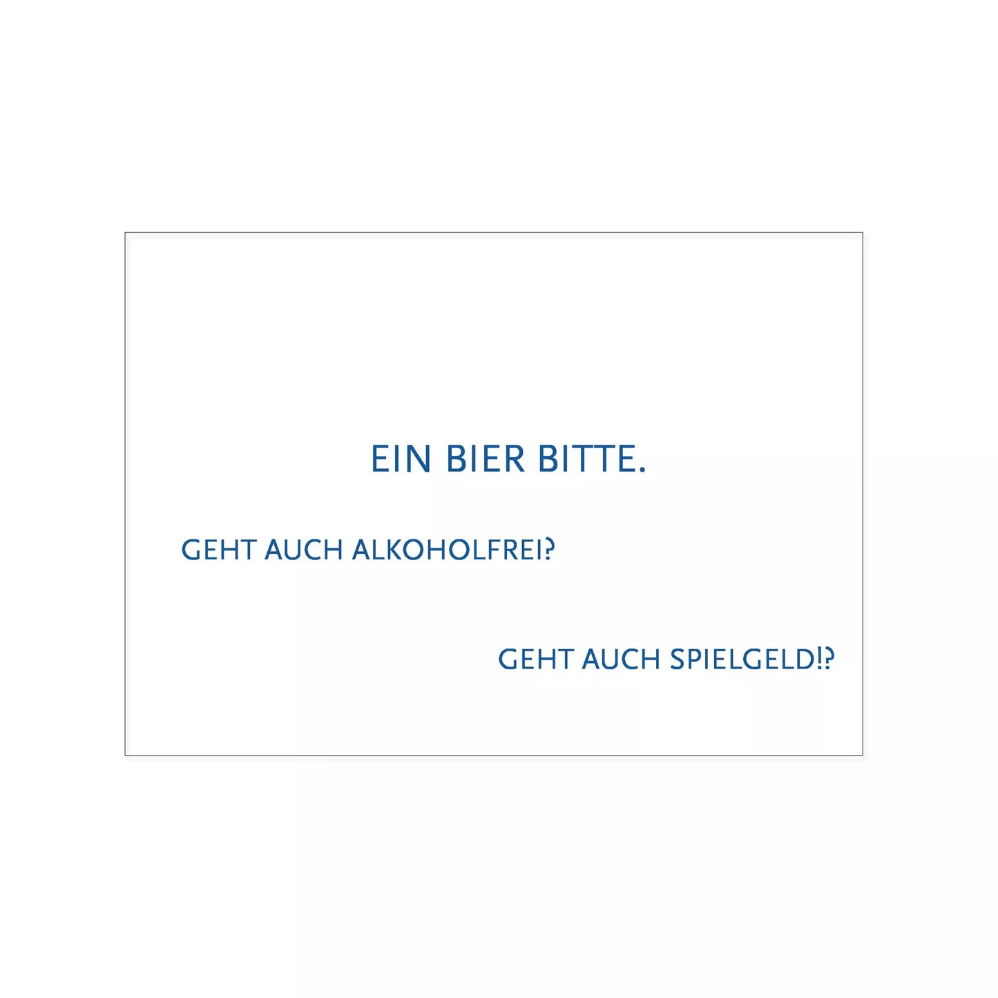 postkarte ein bier bitte...