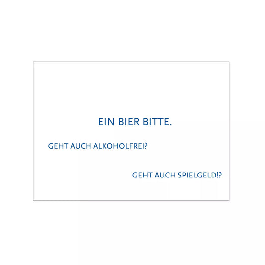 postkarte ein bier bitte...