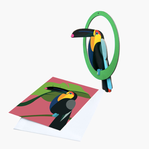 pop out card swinging toucan