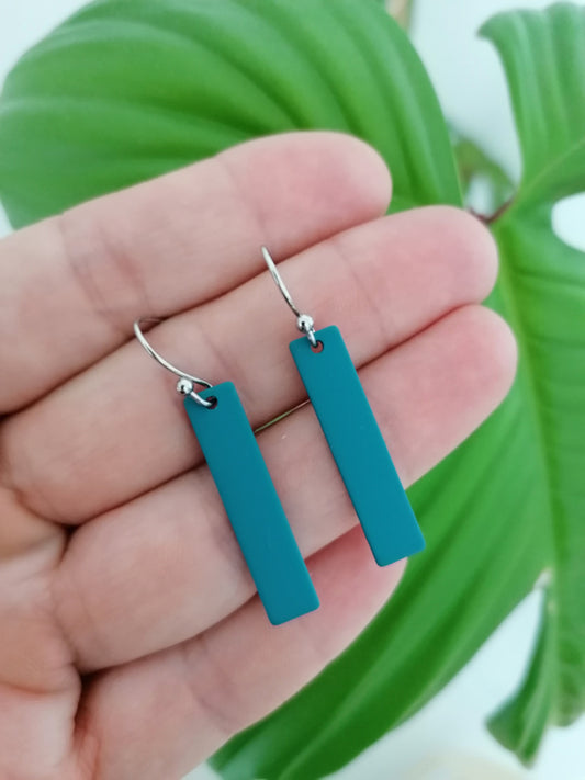 ohrring square petrol