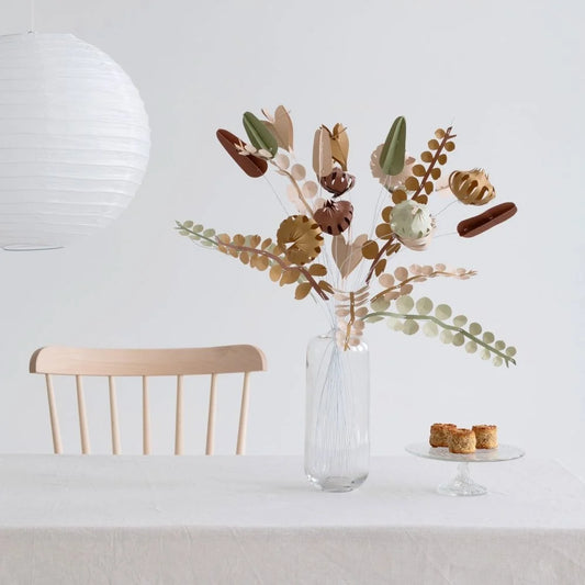 bastelset naturfarbene blumen