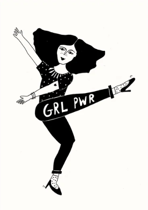 postkarte "grl pwr"